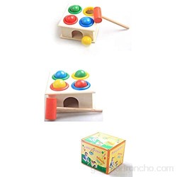 QiKun-Home Baby Beat Toys Bola de Martillo de Madera Colorida + Caja de Martillo de Madera Niños Niños Juguete Educativo temprano no tóxico Multicolor