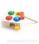 QiKun-Home Baby Beat Toys Bola de Martillo de Madera Colorida + Caja de Martillo de Madera Niños Niños Juguete Educativo temprano no tóxico Multicolor