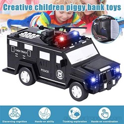 Smart Music Password Banknote Toy Car Piggy Bank con luz Contraseña Musical electrónica Piggy Bank Toy Car Car Coin Bank Figura Money Box Chirstmas Gift (batería Negro)
