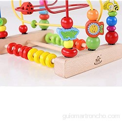 Actividad Cubo de Madera del Laberinto de Cuentas Juguetes de madera con los animales de gráficos educativos Abacus Beads Círculo Juguetes colorido de la montaña rusa Juego de bolas laberinto Juguete
