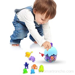 Allowevt Conjunto de construcción de juguetes de succión con diseño de almacenamiento de cáscara de huevo Succión de succión de juguetes de succión de juguetes para bebé para bebé advantage