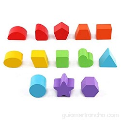 Bloque de madera Juguetes educativos Actividad de madera Bloques de construcción Cubo Toy Bebé Caja ocupada Caja de juego Aprendizaje y juguetes educativos 36 meses (Color: Multicolor Tamaño: Tamaño