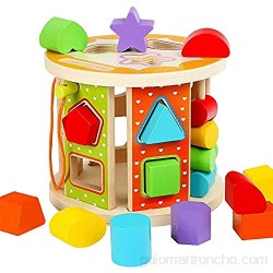 Bloque de madera Juguetes educativos Actividad de madera Bloques de construcción Cubo Toy Bebé Caja ocupada Caja de juego Aprendizaje y juguetes educativos 36 meses (Color: Multicolor Tamaño: Tamaño