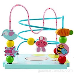 Cubo de Actividad Actividad De Madera Cube Way Bead Maze Roller Coaster Sensory Baby Toy Sorter And Multifunción Cuadro De Juego Educativo 2 Años Juguetes Educativos ( Color : Pink Size : 36x20cm )