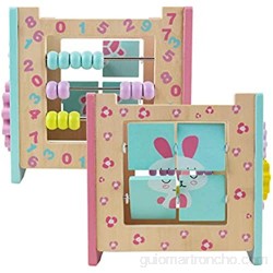 Cubo de Actividad Actividad De Madera Cube Way Bead Maze Roller Coaster Sensory Baby Toy Sorter And Multifunción Cuadro De Juego Educativo 2 Años Juguetes Educativos ( Color : Pink Size : 36x20cm )