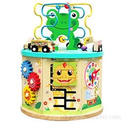 Cubo de Actividad de Madera Actividad de jardín Cubo Madera Forma y color Clasificador Bead Maze & Cuentándose Juguete para bebés para Niños Pequeños Regalos ( Color : Multicolor Size : 31X23.5cm )