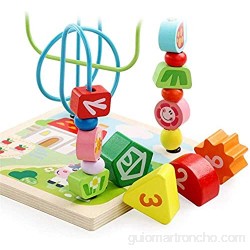 Dirgee Juego de Cerebro Actividad Cubo Educación Juego de Madera Cube Bead Bead Maze Aprendiendo Juguetes educativos for bebés (Color: Multicolor Tamaño: Free Tamaño)