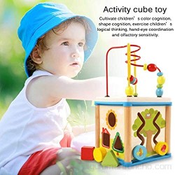 Huaxingda Cubo de Actividad de Madera Clasificador de Forma de Juguete Cubo de Actividad Juguetes Cognición de Color Juguete Educativo Divertido para niña y niño 12 Meses más
