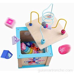 Juguete de actividad de cubo de laberinto de cuentas de madera de 1 a 5 años juguete multifuncional para bebés 5 en 1 equipo de enlace combinación de formas geométricas juguete educativo de educac