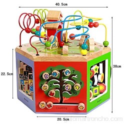 Laberinto Multifunción Forma Madera Clasificador de Color Laberinto de bolas de juguete de bebé Estudiantes Actividad Cubo Actividad de Madera Cube Toy ( Color : Multi-colored Size : Free size )