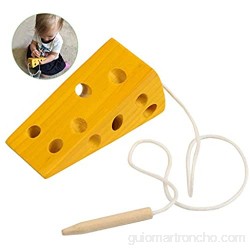 BelleStyle Montessori Activity Wooden Cheese Toy Niños Niños Aprendizaje Temprano Educativo Bloque de Madera Rompecabezas de Juguete