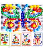 Itian 296PCS - Rompecabezas Tablero con Hongos de Clavijas Caja Juguetes Bricolaje para Niños de 3 Años+