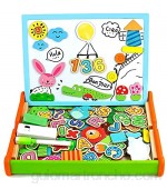 Juguetes Montessori Puzzles Infantiles Madera con Alfabeto Magnetico Pizarra Magnetica Doble Cara Juegos Educativos Niños 3 4 5 años-2 Estilos Enviados Al Azar