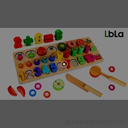 LBLA Juguetes de Madera Montessori Alimentos de Juguete para Niños Cortar Rompecabezas de Números de Madera Juguetes de Rompecabezas de Matemáticas