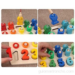 LBLA Niños Puzzle de Bloques de Madera Montessori Tablero de Conteo de Números de Apilamiento de Clasificación Matemática Aprendizaje de Juguetes