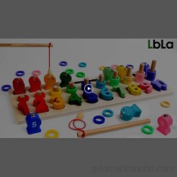 LBLA Niños Puzzle de Bloques de Madera Montessori Tablero de Conteo de Números de Apilamiento de Clasificación Matemática Aprendizaje de Juguetes