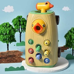 Mooyod Early Education Woodpecker Feeding Game Magnetic Toddler Toy Fine Motor Skills Sensory Preschool Toys Set