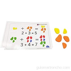 Poxcap 94pcs Rainbow Pebbles Toys Clasificación de piedras de apilamiento Conjunto de actividades Juguete sensorial para niños Kit de aprendizaje temprano de matemáticas para preescolares