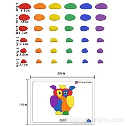 Poxcap 94pcs Rainbow Pebbles Toys Clasificación de piedras de apilamiento Conjunto de actividades Juguete sensorial para niños Kit de aprendizaje temprano de matemáticas para preescolares