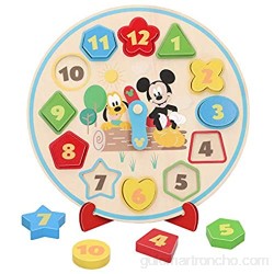 WOOMAX - Reloj aprender la hora Formas encajables Reloj niños 3 años - Mi primer reloj Montessori para todos niños niñas Puzzle infantil niños - Juguetes educativos