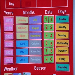 Kaxofang Juguete Educativo de Ayuda Didáctica Infantil de Jardín de Infantes Aprendiendo la Letra Inglesa Calendario de Temporada de Fecha Meteorológica Herramienta de Enseeanza (B)