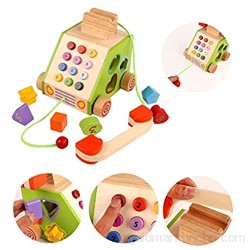Lalia Juguete de madera de Nachzieh juguete de motricidad de teléfono multicolor de madera regalo para niños juguete de motricidad multicolor reloj de madera 2 + niños pequeños (teléfono)
