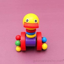 NUOBESTY Juguetes de Madera para Bebés Juguetes de Dibujos Animados para Andador Juguetes de Empuje para Bebés Juguetes de Equilibrio para Aprendizaje para Niños (Pato de Boca Oblata)