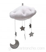YYhkeby Cuarto de baño móvil bebé cuna nubes móviles luna estrellas techo decoraciones colgantes baby shower decoración habitación niños (nubes blancas y estrellas plateadas) Jialele