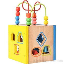 Bead Maze Shape Claser juguete My First Wooder Building Blocks Geometry Aprendizaje Aprendizaje Regalos Juguetes Didácticos para niños pequeños Niños para niños Niños Laberinto de madera Juguete de m