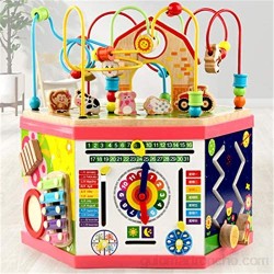 Cubo de Actividad de Madera Actividad Cubo Toys Baby Bead Bead Bead Maze Shape Claser Juguetes para niños de 1 año de edad niña niño regalo para 1 2 3 Años ( Color : Multicolor Size : 41x39cm )