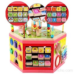 Cubo de Actividad de Madera Actividad Cubo Toys Baby Bead Bead Bead Maze Shape Claser Juguetes para niños de 1 año de edad niña niño regalo para 1 2 3 Años ( Color : Multicolor Size : 41x39cm )