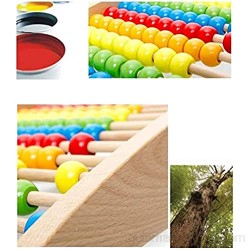 CYLYFFSFC Juguete de matemáticas de cuentas de cuentas de arco iris de operación aritmética de cuentas de arco iris de madera para niños concentración de ejercicio preescolar para niños juguete educ