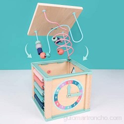 Juguete multifuncional de montaña rusa con laberinto de cuentas para bebés juguete educativo interactivo de cubo de actividad de madera caja de juegos educativos para niños centro de actividades pa