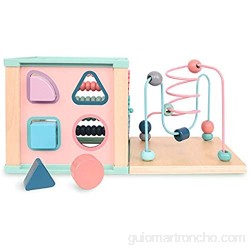 Juguete multifuncional de montaña rusa con laberinto de cuentas para bebés juguete educativo interactivo de cubo de actividad de madera caja de juegos educativos para niños centro de actividades pa