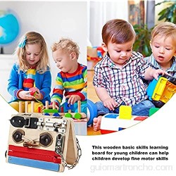 Junta de aprendizaje para niños pequeños - Niños Habilidades básicas Actividad Tablero Educativo Juguete sensorial de madera para niños Tablero de aprendizaje de habilidades básicas