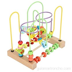 Madera Bead Maze Activity Cube Frutas Slide Abacus Toddler Roller Coaster Juguete educativo L Aprox. 22 x 20 5 cm/8 7 x 8 1 pulgadas