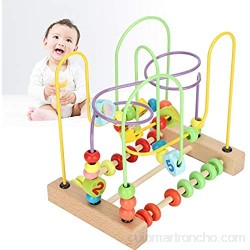 Madera Bead Maze Activity Cube Frutas Slide Abacus Toddler Roller Coaster Juguete educativo L Aprox. 22 x 20 5 cm/8 7 x 8 1 pulgadas