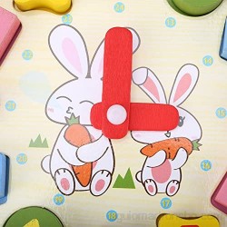 Bloques de Madera Reloj de geometría Digital bebé niños educación temprana Conejo de Dibujos Animados Rompecabezas Conjunto niños Juguetes educativos para Regalo