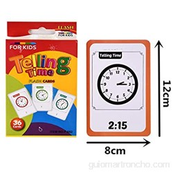 Fahou Telling Time Tarjetas Juguete Montessori para los niños Los niños preescolares Aprendizaje Temprano Tiempo Lehrmittell