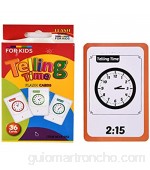 Fahou Telling Time Tarjetas Juguete Montessori para los niños Los niños preescolares Aprendizaje Temprano Tiempo Lehrmittell