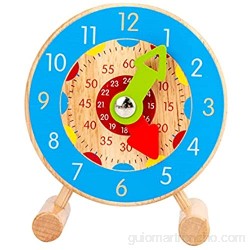 FITYLE Reloj de Madera Juguetes Modelo de Tiempo de enseñanza para niños niñas Juguetes educativos Regalo para Edades de 3-7 años - Estilo 3