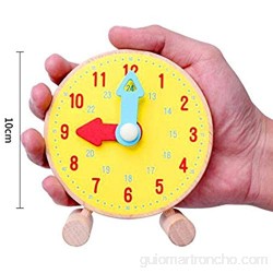 Hellery Aprende a Decir La Hora Reloj de Enseñanza Preescolar Modelo de Juguete de Madera