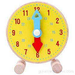 Hellery Aprende a Decir La Hora Reloj de Enseñanza Preescolar Modelo de Juguete de Madera