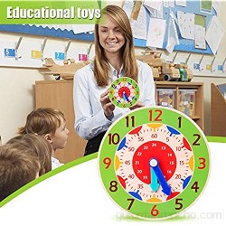 Heshan Reloj de madera de color para niños juguete horas minutos segundos herramienta de enseñanza cognitiva