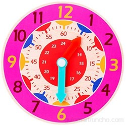 Los niños reloj de madera juguetes hora minutos segundos cognición enseñanza ayudas coloridos relojes para niño niña