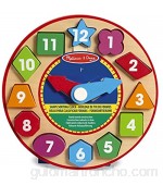 Melissa & Doug- Shape Sorting Clock Juego Educativo para Enseñar Contar el Tiempo 3-6 Años Multicolor (18593)