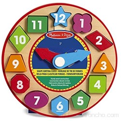 Melissa & Doug- Shape Sorting Clock Juego Educativo para Enseñar Contar el Tiempo 3-6 Años Multicolor (18593)