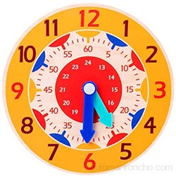 Mengdie Los niños reloj de madera juguetes hora minutos segundos cognición enseñanza ayudas coloridos relojes para niño niña