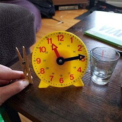 Museourstyty Relojes de aprendizaje para niños Montessori niños aprendiendo reloj engranaje 4 pulgadas 12/24 horas