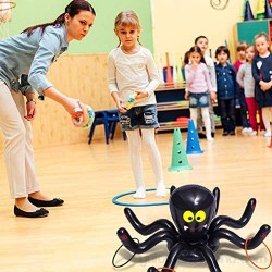 Neborn Juguete Inflable al Aire Libre Anillo de araña Throw Fun Set Holiday Decoración de Halloween Fiesta Juego Familiar Juguete para niños
